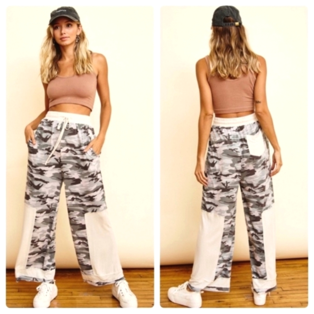 Camouflage Lounge Pants Wide Leg✨️